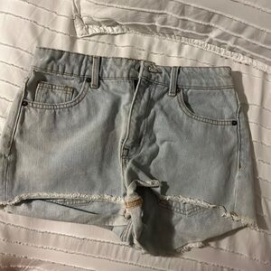 light washed denim short h&m